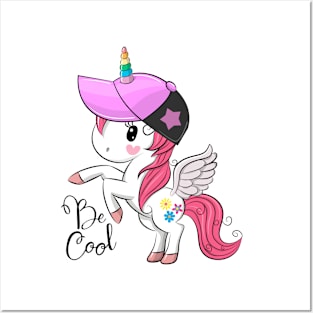 Cool unicorn with a cap. Posters and Art